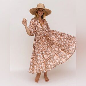 Daughters of India Kyra Midi Dress in Caramel (NWOT) // Size S